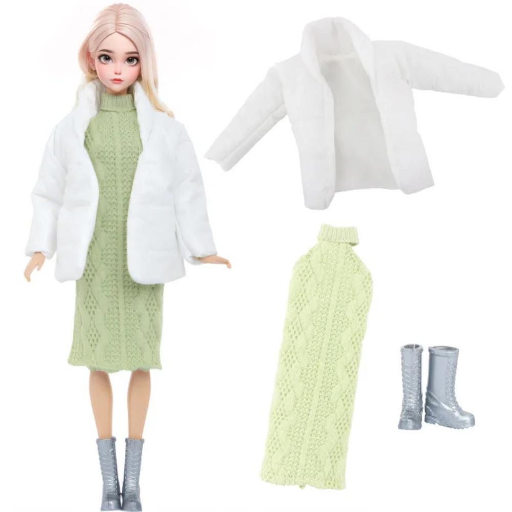 Bară Haine Păpușă 11.5'' Păpușă bie 3 Buc/Set Modă Palton de Iarnă Rochie Cămașă Pantaloni Pantofi Cizme Accesorii Păpușă 11.8 Inch Jucărie Copii