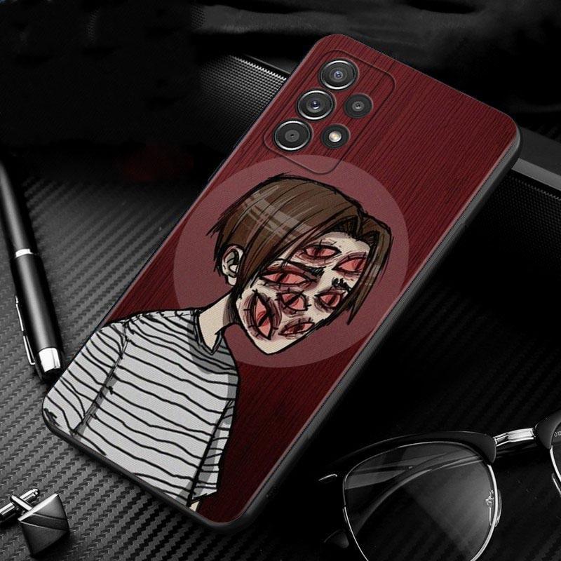 Gruseliges Gesicht Augen Smiley für Samsung Galaxy A13 A22 A12 A32 A71 A11 A21S A33 A52 A72 A51 A50 A70 A31 M31 A10 A20 A30 A80 Hülle