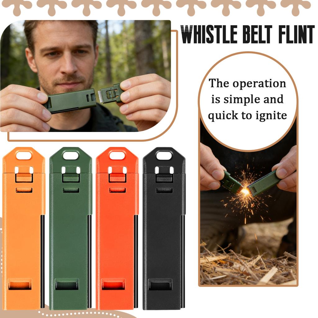 Outdoor Emergency 2-in-1 Fire And Whistle, Portable Tool, High- Fire , High- Distress Whistle, Camping, Hiking,