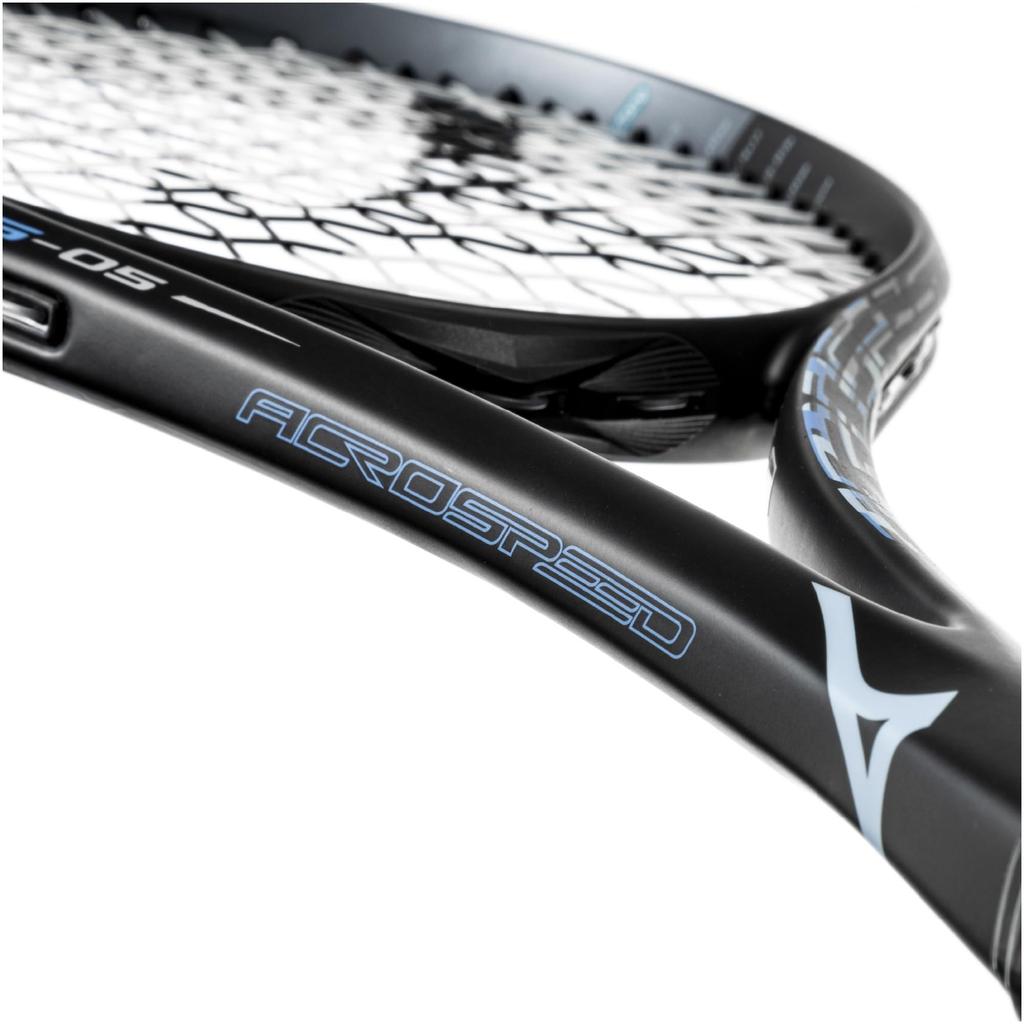 Mizuno Rachetă de tenis AcroSpeed pentru Soft Unisex 63JTN5A60 S-05 Tenis, (Numai cadru), Negru/Albastru deschis,
