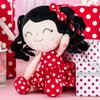 Baby Dolls PlushToy Curly Hair Doll New Design Polka Dots Toys 30cm Red