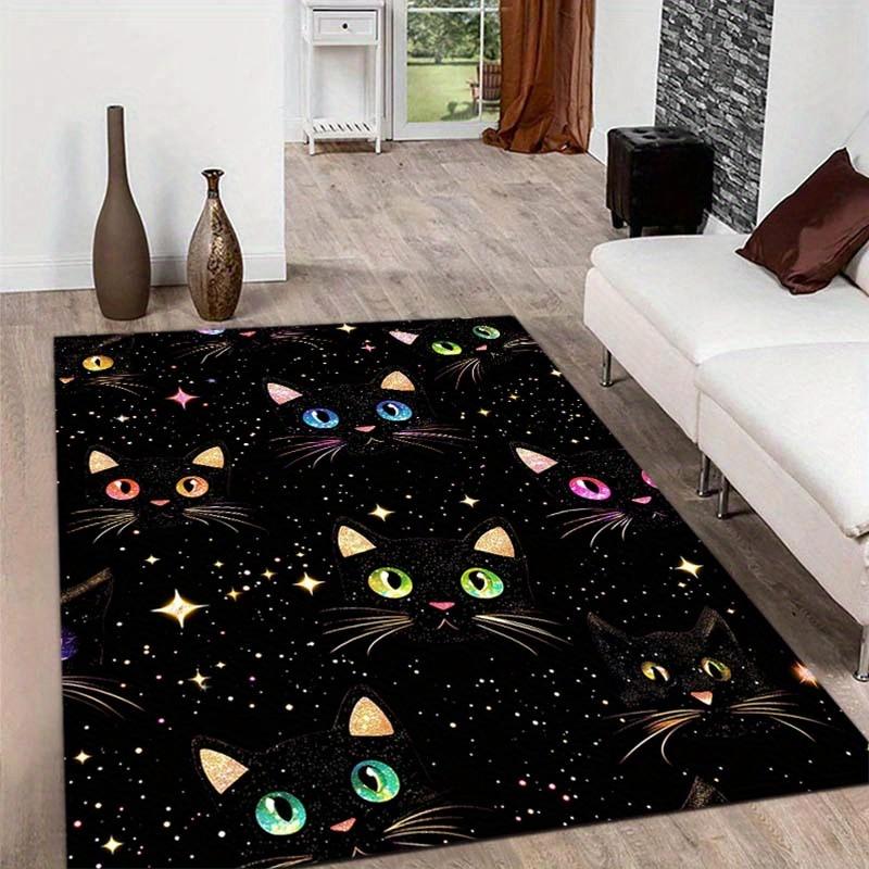 [Cosmic Cat Rug] Anti-Slip Cosmic Cat Carpet Rug Grams Per Square Meter, Suitable for Bedrooms, Porches, Indoor Corridors,