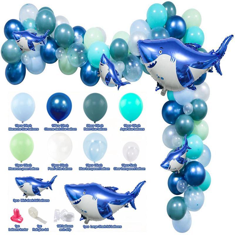 Underwater World Ocean Theme Balloon Set for Shark Party & Bubble Birthday Arch