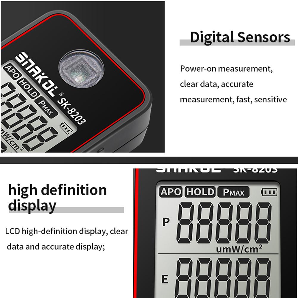 Hochpräzises Ultraviolett-Illuminameter Tragbares Beleuchtungsstärkemessgerät Handgehaltenes Beleuchtungstestmessgerät