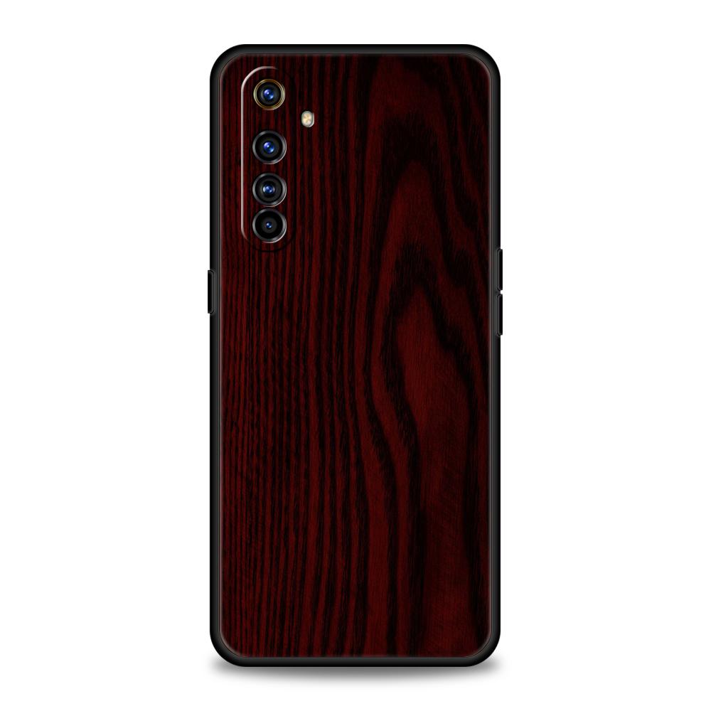 Carved Wood Phone Case for Realme 8 9 Pro Plus 8i 9i 6 7 GT2 C21 C25 C3 C11 11 Pro 5G Plus Shockproof Silicone Shell Capas Bags