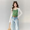 Korean version of floral BM style sexy V-neck sling vest for women's summer babes with slim-fitting short top