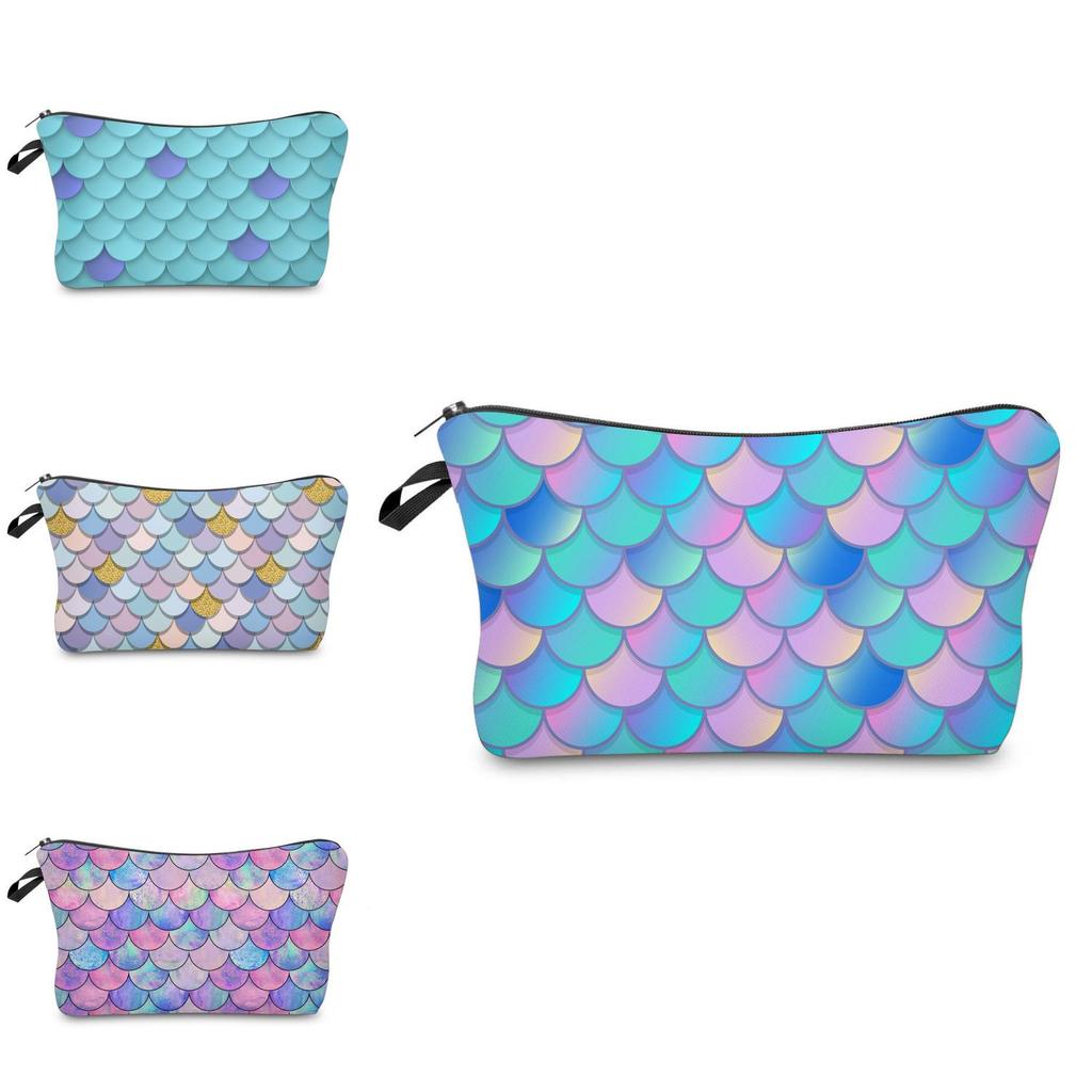 Multi Functional Portable Mermaid Scale Makeup Bag Large Capacity Pouch Wash