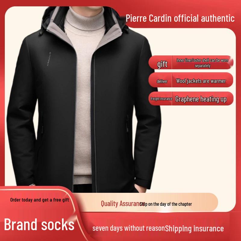 

Pierre Cardin Men s 90% White Duck Down Double-Warmth Jacket 170 cm (90-100 jin)