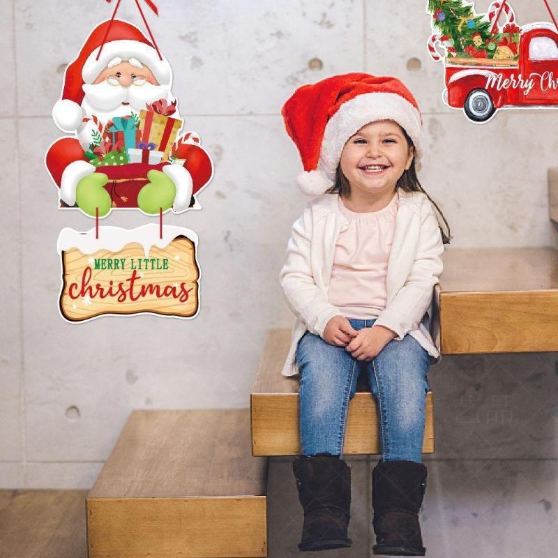Christmas Door Hanger New Year Party Pendants Xmas Tree Hanging Oranments Santa Claus Snoweman Christmas