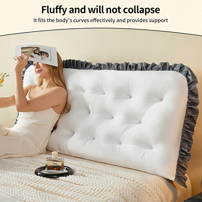 Luxurious Bedroom Crystal Velvet Backrest Pillow, Fashionable Lace Design, Soft And Skin-Friendly, Full And Elastic
