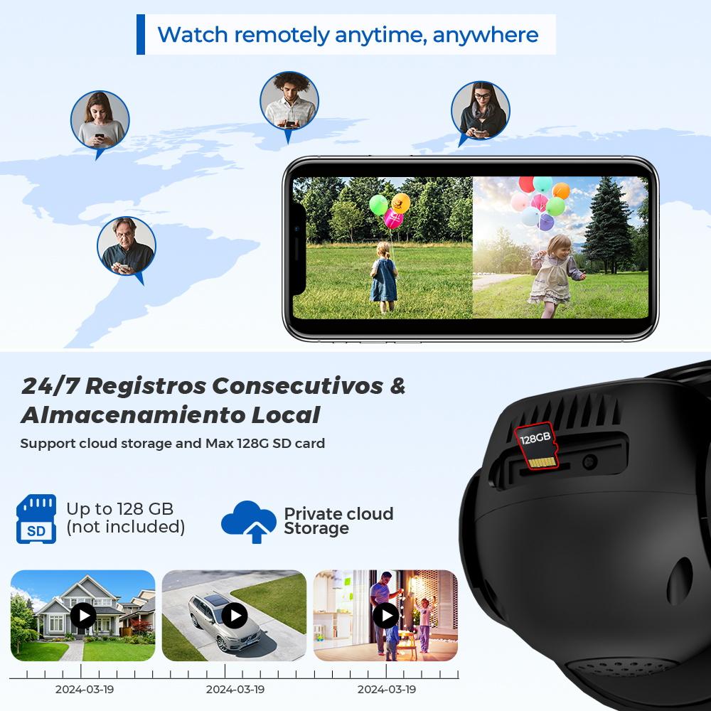 LS VISION 8MP 4K PTZ IP kamera s duálním objektivem a duálním displejem 4MP HD 4x digitální zoom automatické sledování bezdrátová venkovní dohledová kamera P6SLTIE