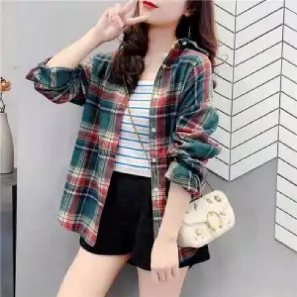 Fashion Casual Thin Spring Autumn Long Sleeve Open Stitch Blouse Turn-down Collar Button Loose Straight Shirts Women's Clothing