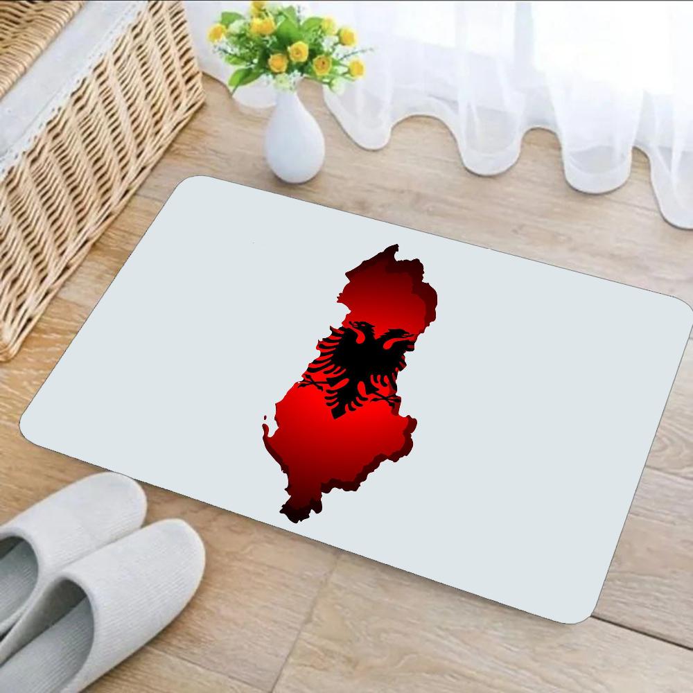 Albania Flag Bath Mat Absorbent Anti Slip Kitchen Floor Carpet Home Decor Soft Durable