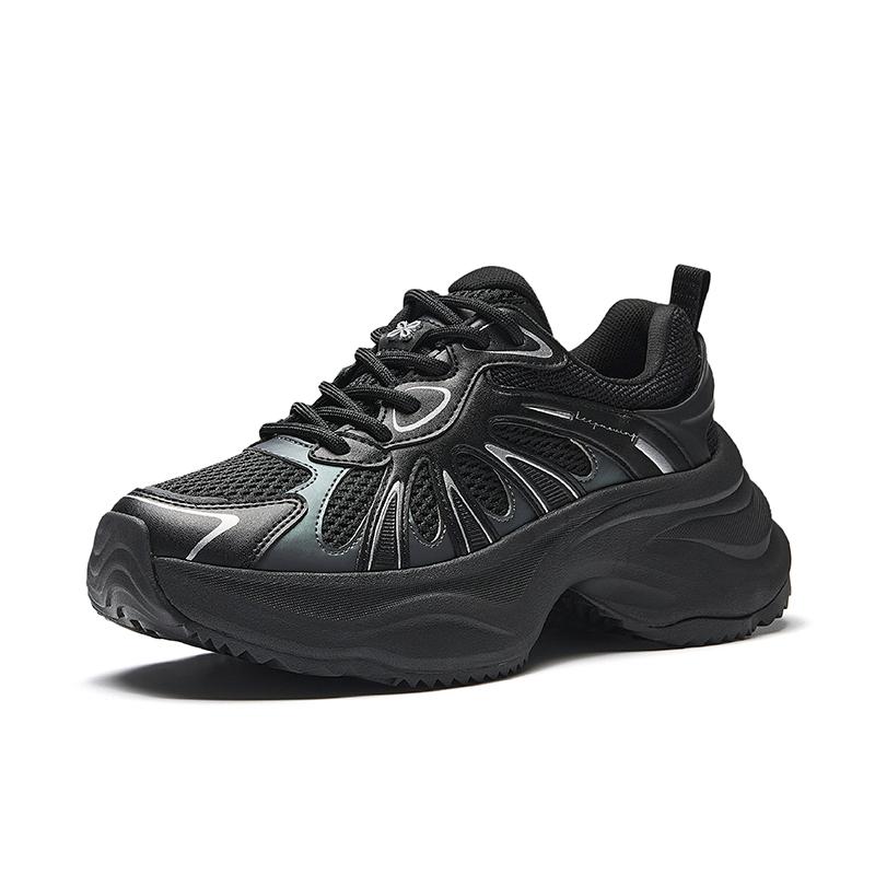 Anta Butterfly Wing Fashion Trend Durable Breathable Low-Top Dad Shoes Women sneaker Black Silver 922538883-3