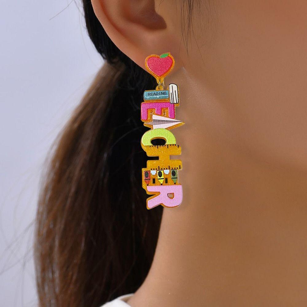 

Cartoon Tassel Earrings Colorful Women Jewelry Unique Chain Ear Accessories Vacation разноцветный