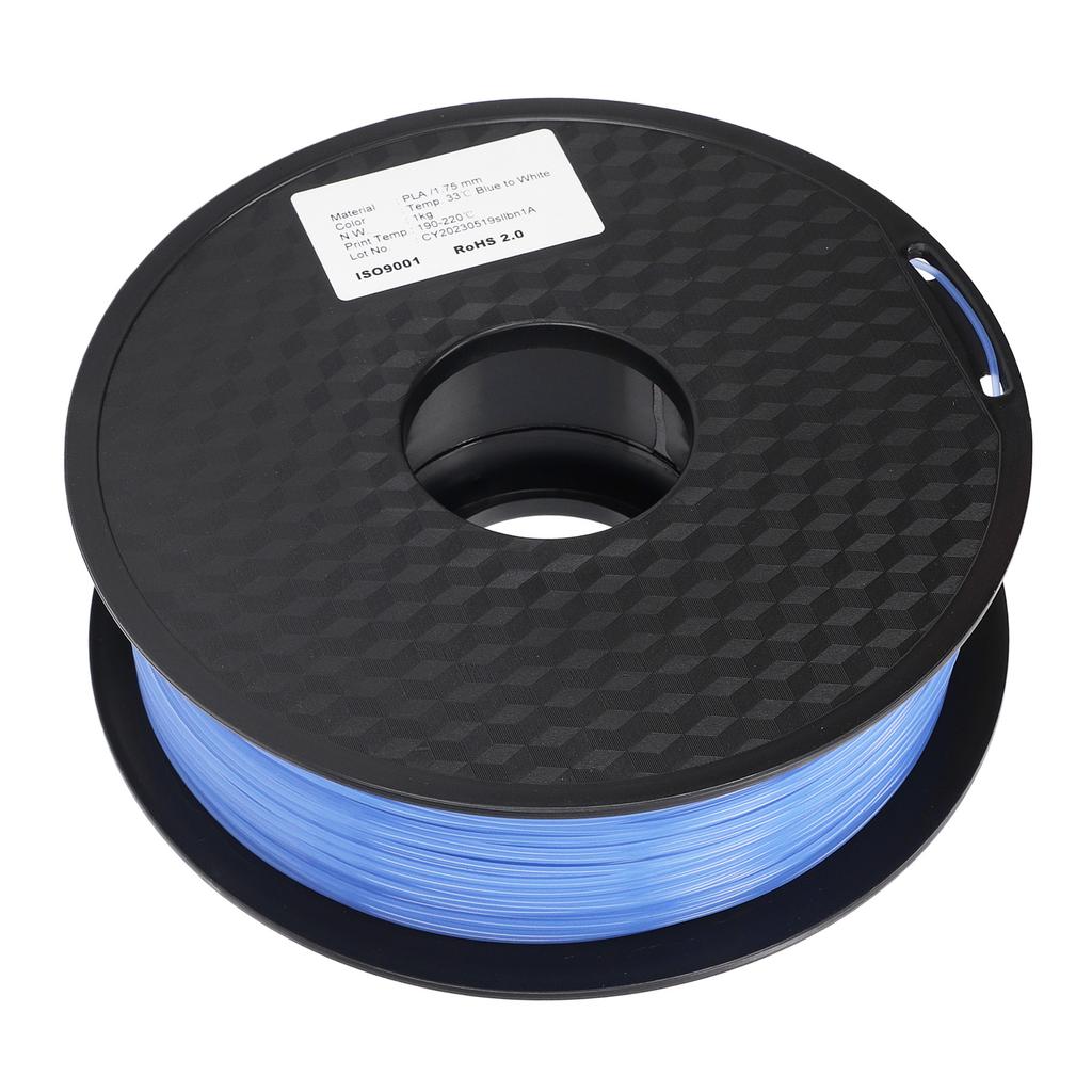 3D Printing Consumable 1.75mm PLA Filament Blue to White Color Changing Consumable Filament