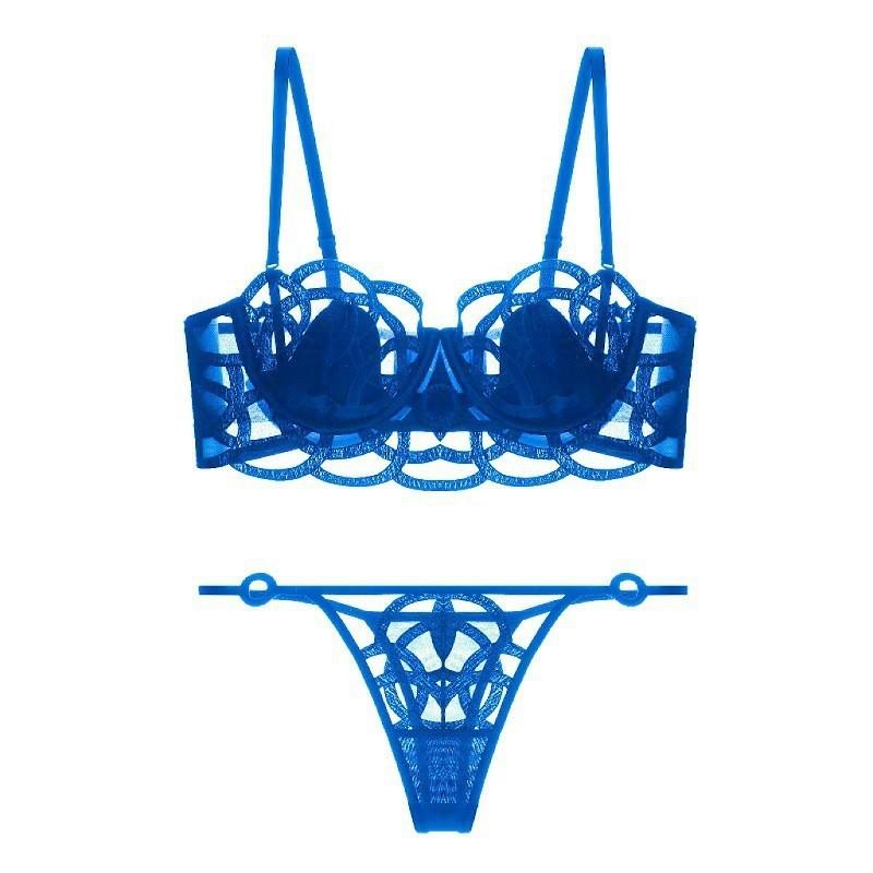 French Underwear Women's Sexy Thin Mesh Lace Bra Big Bust Small Breasts Collect Breasts Collect Bra