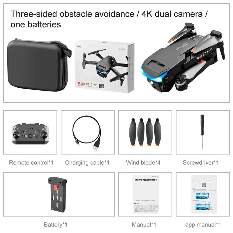 New RG107 PRO Drone 4K Professional Dual HD Camera FPV Mini Dron Aerial Photography Brushless Motor Foldable Quadcopter Toys