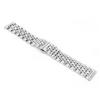 Stainless Steel Watch Band Silver Solid Adjustable Butterfly Clasp Replacement Watchband22mm