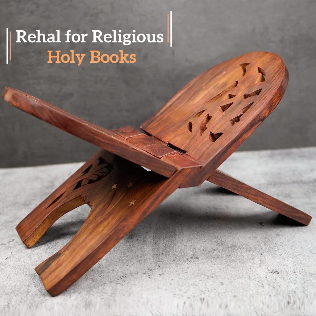 Premium Pakka Sheesham Wooden Rehal | Religious Holy Book Stand Holder