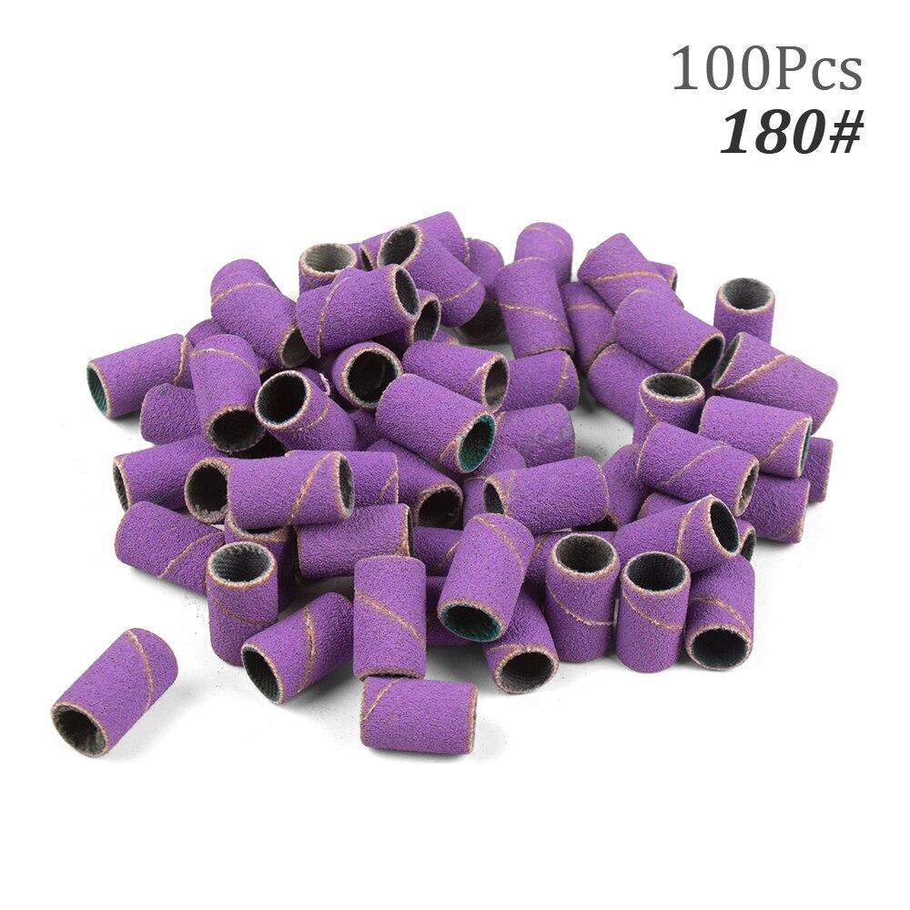 100pcs Nail Drill Bits Sanding Bands for Nail Drill File Grinder Sander Band Set for Acrylic Nails Gel Removing Pedicure Tool