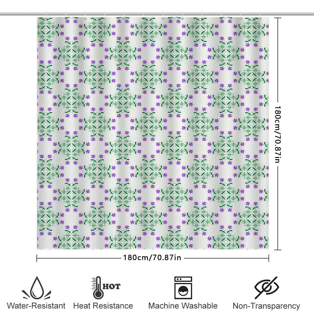 Beautiful Bath Shower Curtain With Pink Flowers Design For Bathroom Decoration White Peach Color Pattern Home Accessories Modern