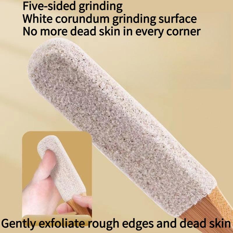 1PC silicon carbide dermabrasion foot file to remove dead skin foot grinder wooden handle convenient multi-faceted callus foot care tool