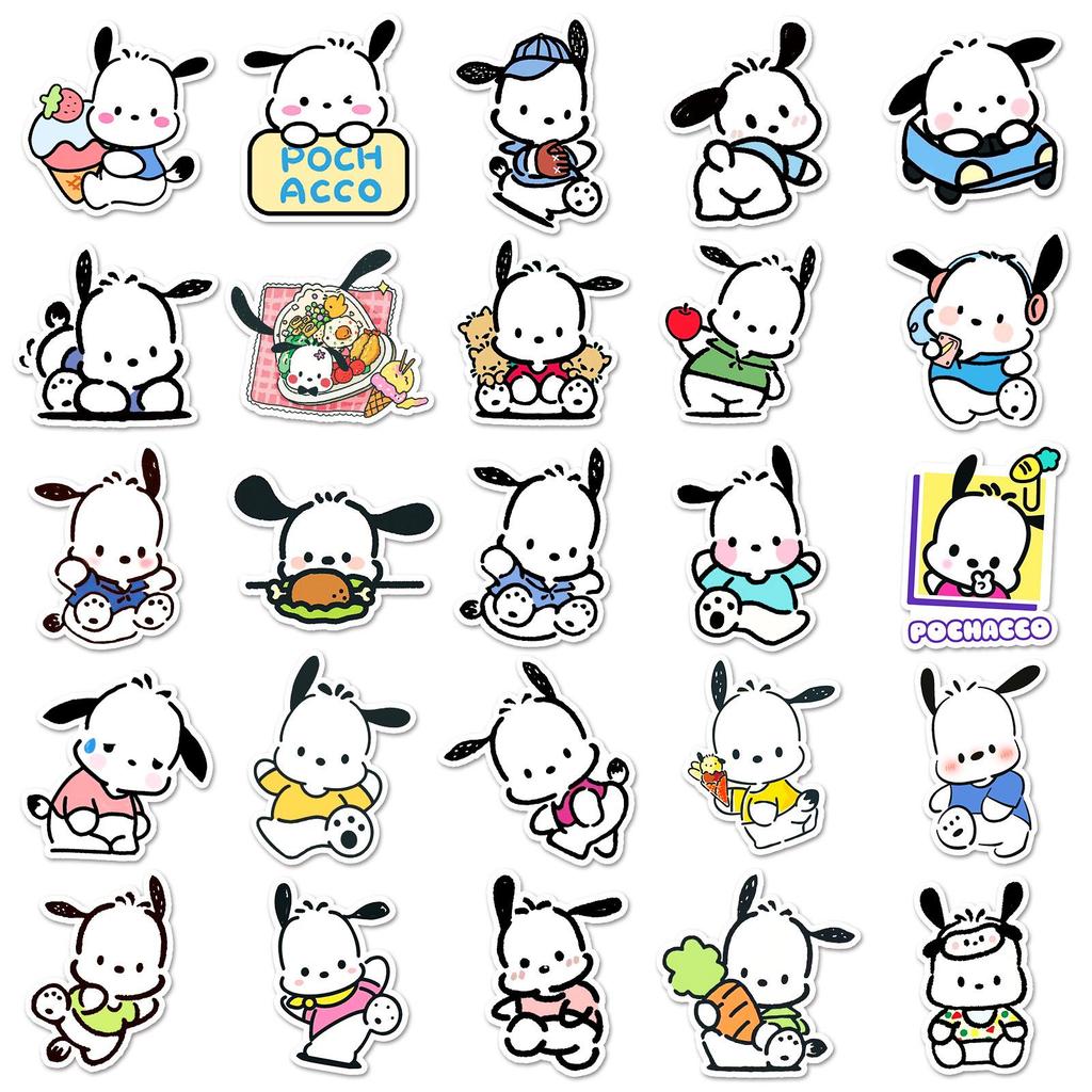 Pacha Dog Graffiti Cute Cartoon Stickers: 50 Waterproof Sheets for DIY Phone Case & Luggage