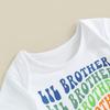 Big Sister Little Brother Outfits Short Sleeve Girl T-Shirt + Newborn Boy Romper Set Matching Clothes