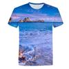 3D Printed Seaside Scenery T-Shirt Men Ocean Beach Pattern Tees Summer Harajuku Loose Round Neck Tops Short Sleeves T Shirts