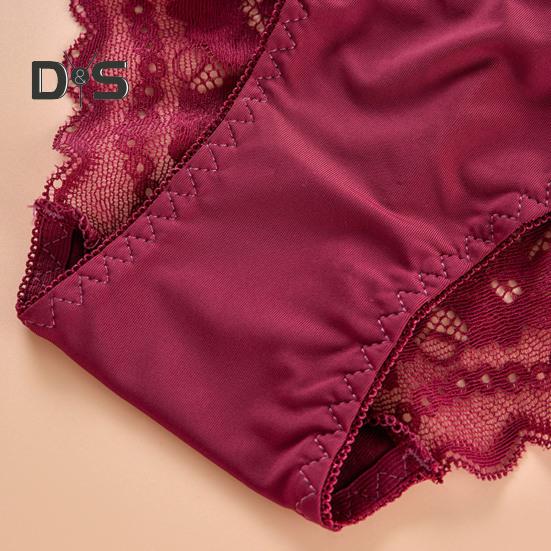 Women Underpants High Waist Hollow Out Lace Soft Breathable Anti Septic Stretchy Moisture Wicking Flower Embroidery Mesh Lady Panties Briefs