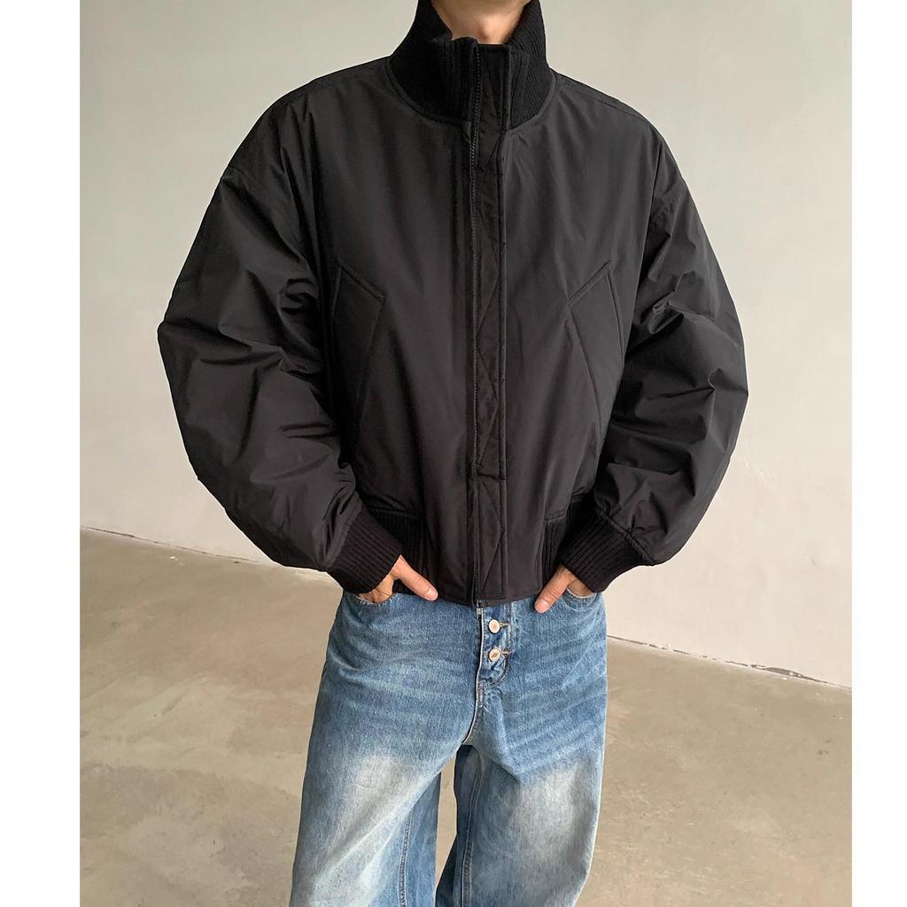 Men's American Style Cotton Bomber Jacket: Winter Hipster Baseball Coat