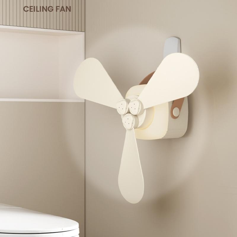 Remote Control USB Mini Ceiling Fan With LED Light 3 Speed Portable Hanging Fan For Camping Tent Outdoor Emergency