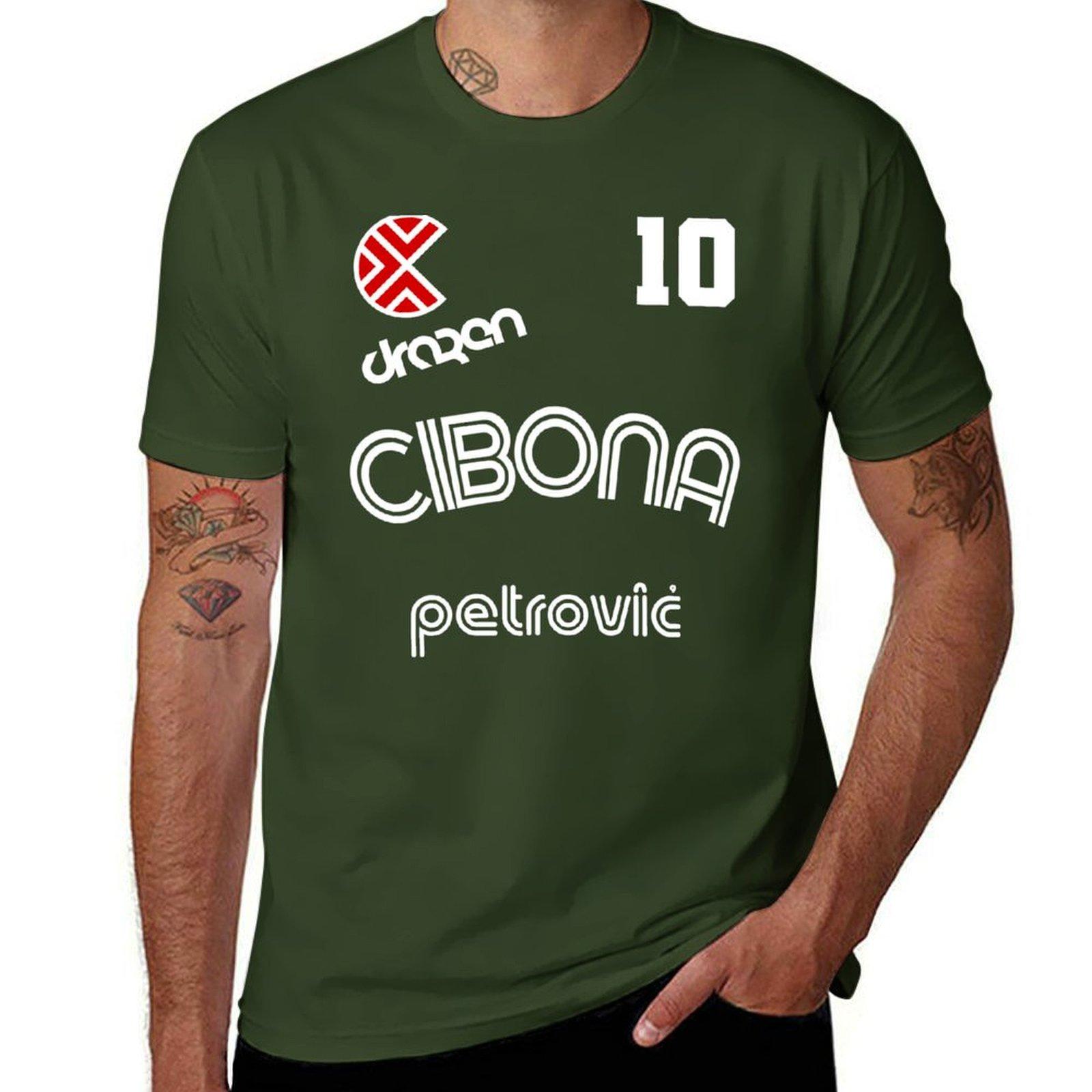

Drazen Petrovic Retro Croatia Basketball Jersey T-Shirt cute clothes plain heavyweights quick drying mens champion t shirts M