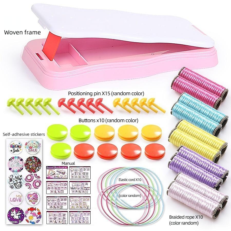 Girls Hand Rope Knitter Set Children Toys Color Bracelet Making Braiding Material Sensory Training Crafts Toys Gift Girls Games