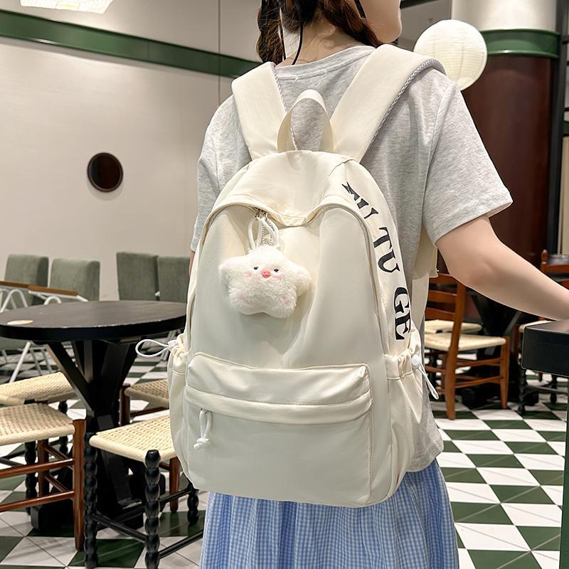 Letter Printed Backpack Women's Lightweight Schoolbag for Primary School Students Large Capacity Campus Backpack