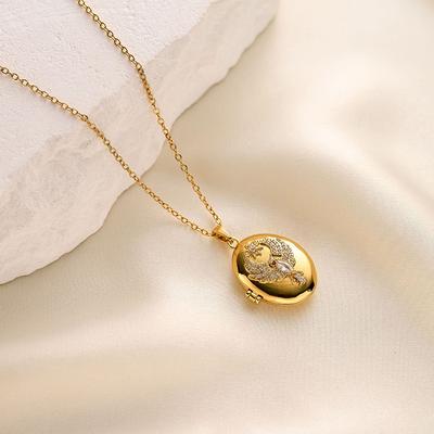 NEW Stainless Steel Openable Oval Heart Photo Frame Pendant Necklace For Women Vintage Fashion Jewelry Gifts