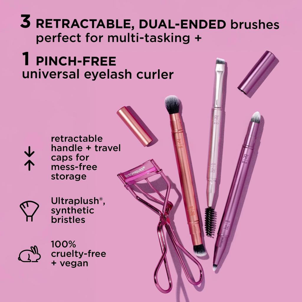 Real Technique Double Time Brush Lash Set + Kit, 4-piece