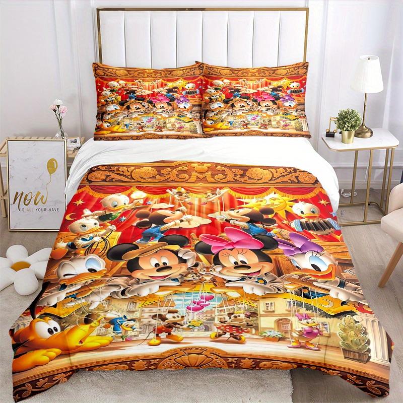 3pcs Acrobatics Mickey and Friends Printed Bedding Set, Soft and Comfortable Quilt Cover for Bedroom, Guest Room S001