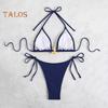 Women's Bikini Set Halter String Side Tie Two-Piece Swimsuit with Starfish Decor Sexy Triangle Bathing Suits for Beach Vacation Hot Spring Pool