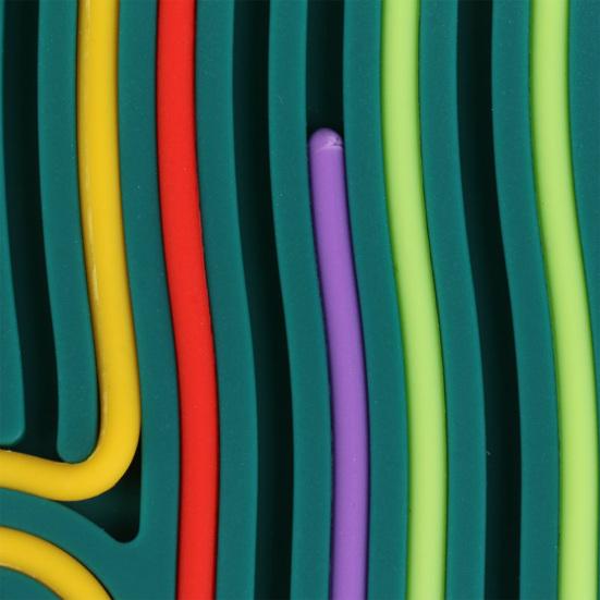 Round Silicone Sensory Activity Board Double Sided Stress Relief Sensory Board with Strings Boys Girls Silent Fidget Toy Party Favors