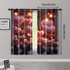 2pc,  Valentine's Day Window Treatment Curtains Romantic Heart Theme Roses Durable Polyester,Without Electricity Spring Party &