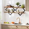 Double-Tier Floating Shelves Wall Mounted Bathroom Shelves  for Living Room Bedroom Kitchen