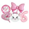 5pcs Marie Cat Bow Balloons Pink Girls Birthday Party Balloons Decoration Cartoon Marie Cat Animal Pet Balloon Baby Shower Decor
