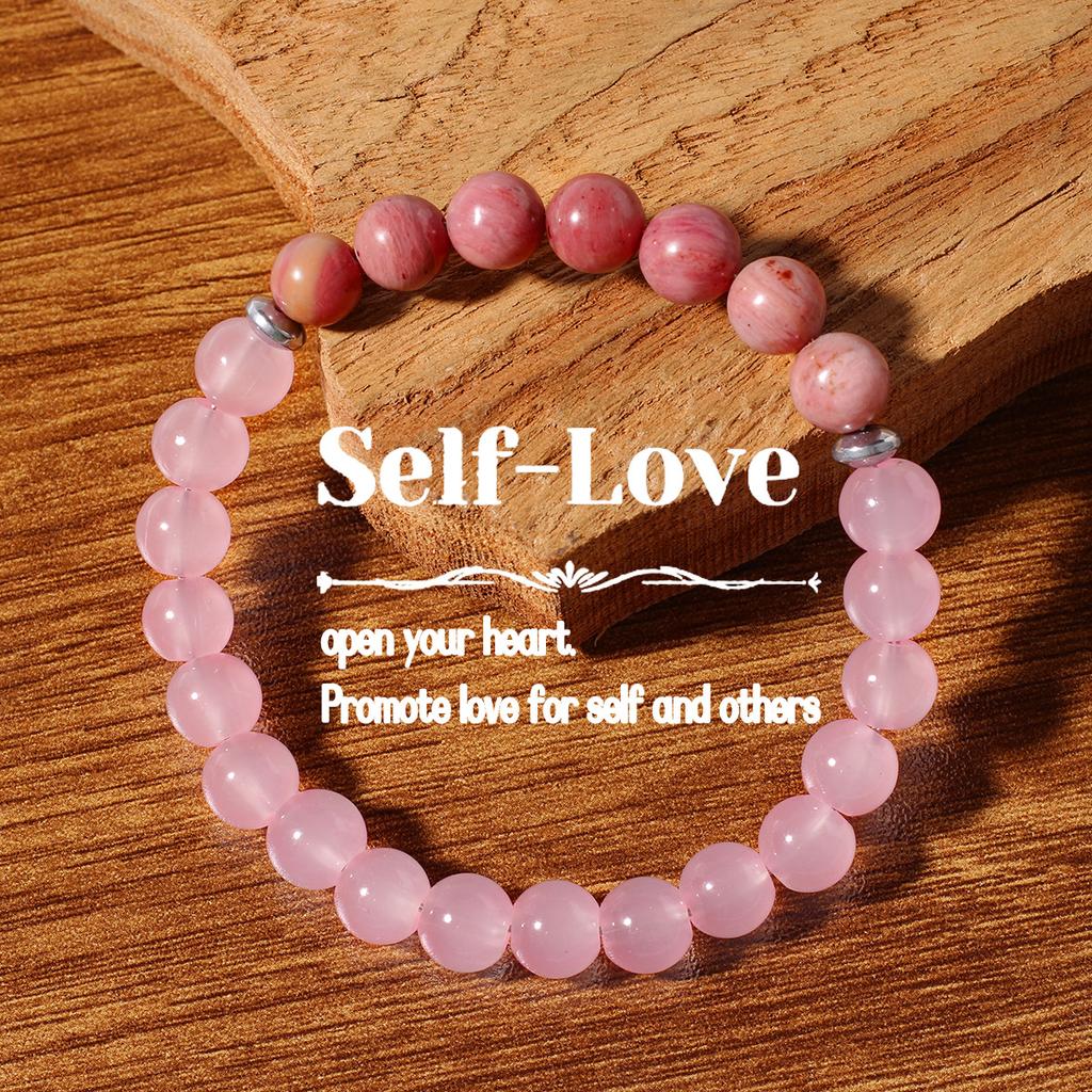 Festive Gifts Warm Pink And Red Tone Natural Stone Beaded Bracelet Fashion Jewelry For Unisex Daily Wear Stylish And Easy To Match Accessory