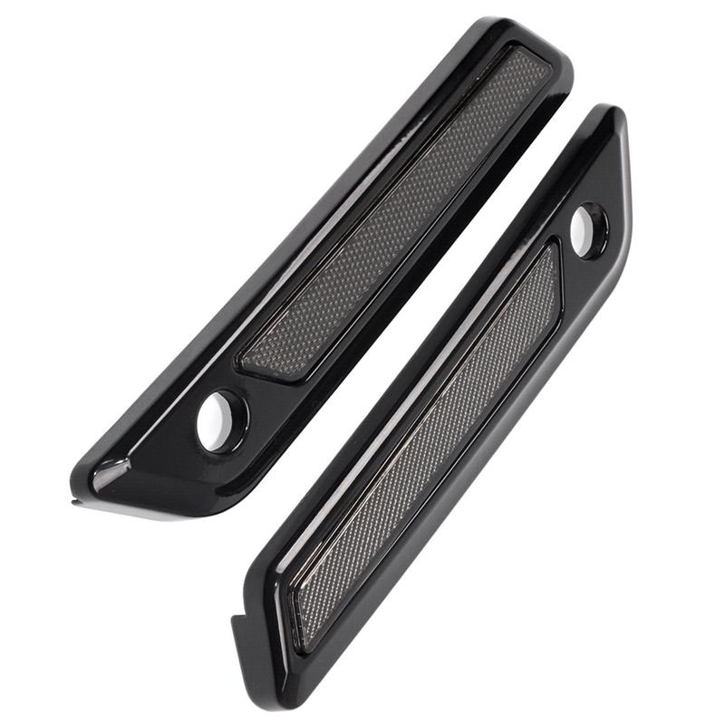 2 Stück Satteltaschen-Scharnier-Verriegelungsabdeckungen Teile Zubehör für Touring Electra Road Street Glide 14-23