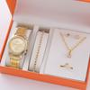 Popular Five-Piece Women'S Watch Three-Eye Set Quartz Diamond-Encrusted Watch Gift Bracelet Watch