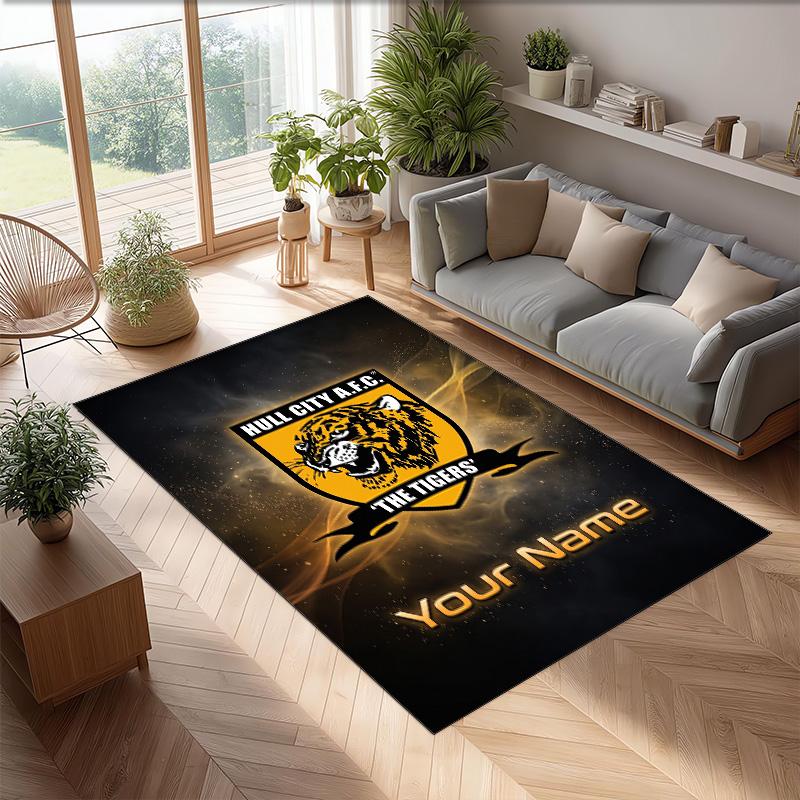 Hull City Printed Crystal Velvet Rug Non‑Slip Crystal Velvet Carpet For Sofa Bedroom Indoor Home Decoration