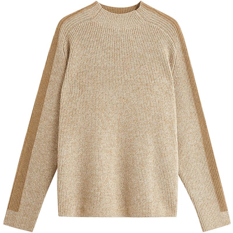 

INMAN Женский зимний свитер 2025 из чистой мериносовой шерсти свободного кроя с цветными блоками XL