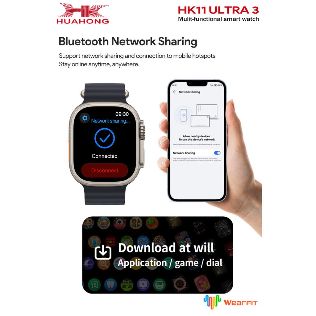 HK11 ULTRA 3 AMOLED Smartwatch Uomo Donna ChatGPT NFC Bussola Album Fotografico Frequenza Cardiaca Chiamata Bluetooth Sportivo Smartwatch Aggiornato